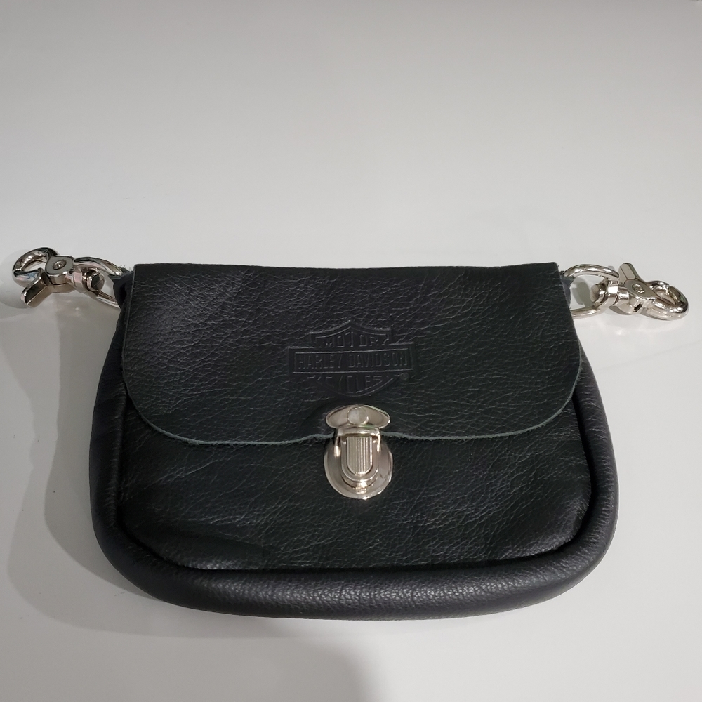 Harley Davidson soft leather heavy duty clip pouch